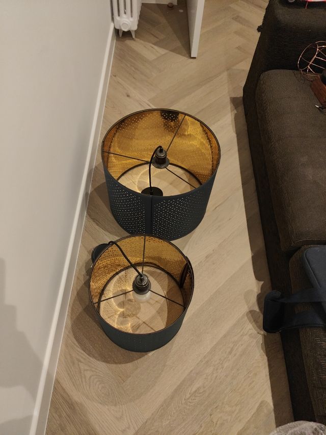 Lampara azul y dorada (p)