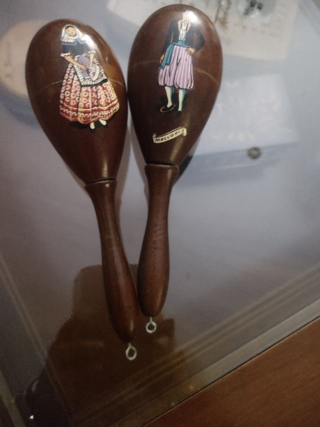 Juego maracas madera