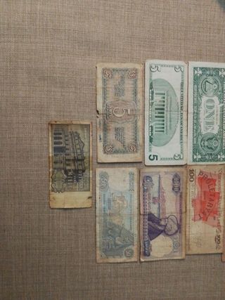 9 banconote di vari paesi del mondo.