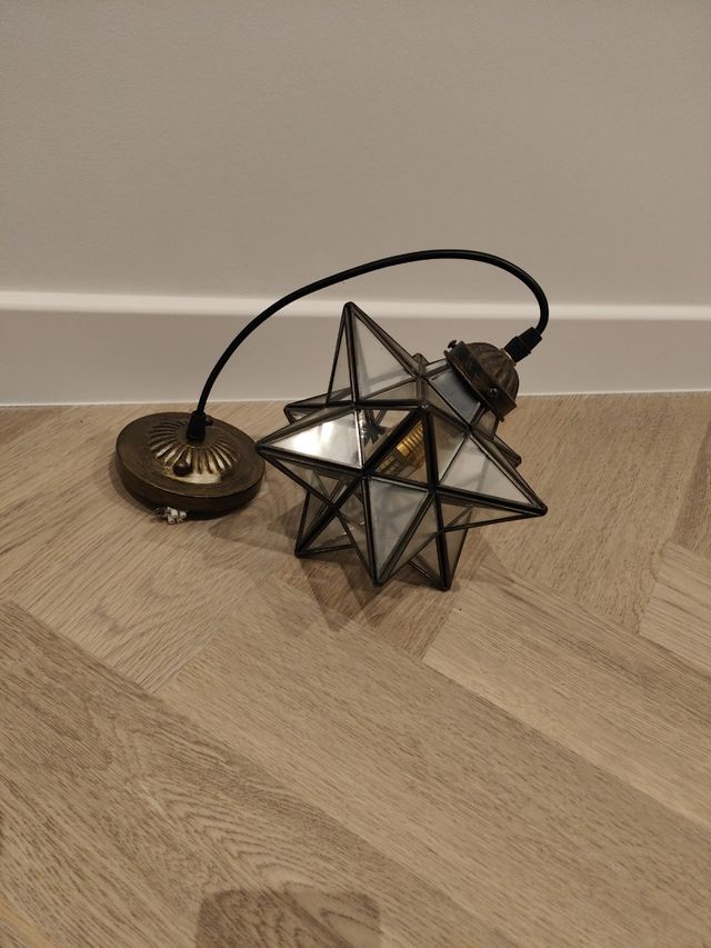 Lampara cristal y metal