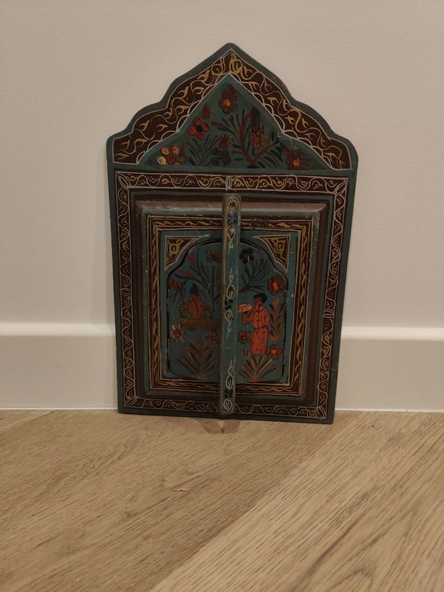 Espejo madera pintado a mano