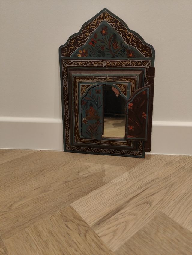 Espejo madera pintado a mano