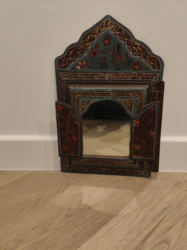 Espejo madera pintado a mano