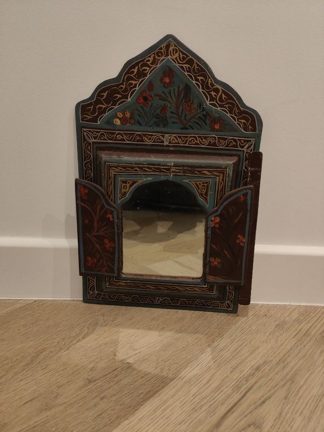 Espejo madera pintado a mano