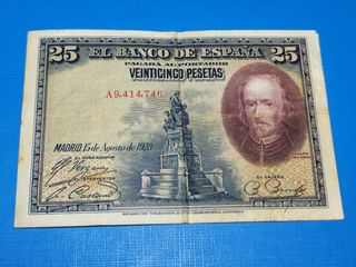 Billete SERIE A de 25 Pts 1.925 Calderón de la Ba