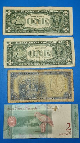 Lote 7 Billetes Extranjeros, del mundo.