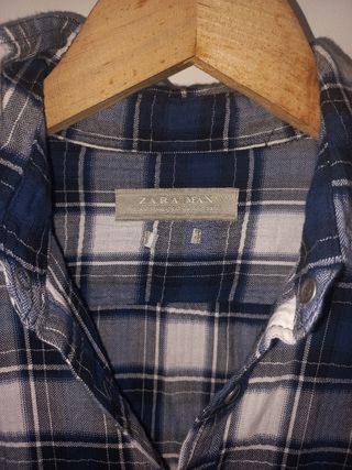 Camisa chico cuadros azul