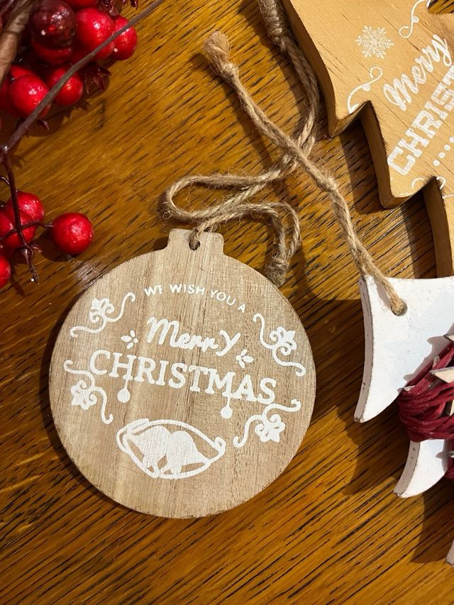 Set 3 decorazioni natalizie in legno