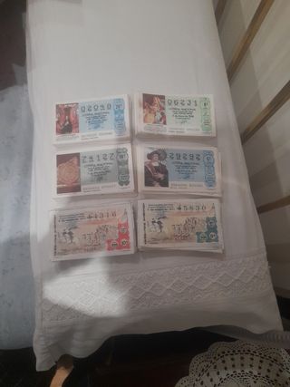 Antiguos Décimos de lotería completo tod