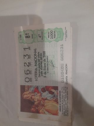 Antiguos Décimos de lotería completo tod