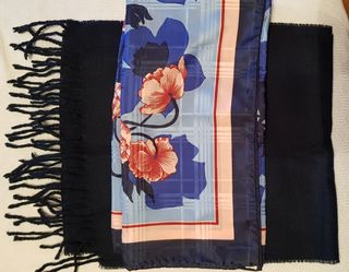 Bufanda y pañuelo tonos azules