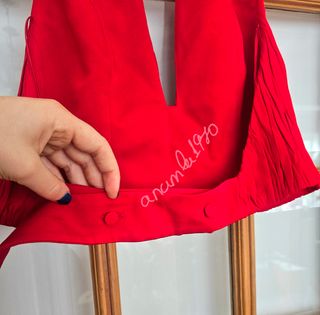 Top drapeado escote zw collec rojo zara