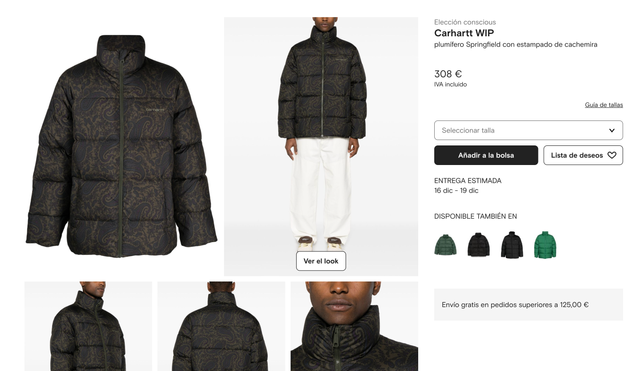 🔥🔥🔥 Chaqueta CARHARTT WIP plumas | Talla M