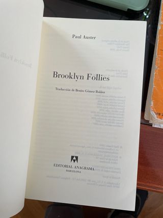 LIBRO PAUL AUSTER Brooklyn Follies