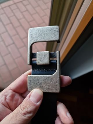 Cintura Bastard in cuoio, nero, 130 cm, nuova