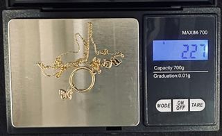 Cadena Bilbao mariposa Oro 18K, 2.27gr, 43cm