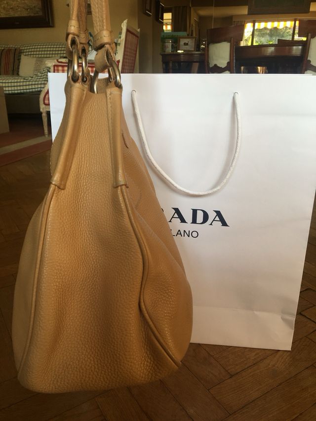 BOLSO PIEL PRADA BEIGE AUTENTICO
