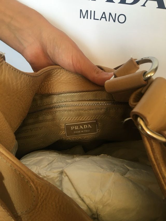 BOLSO PIEL PRADA BEIGE AUTENTICO