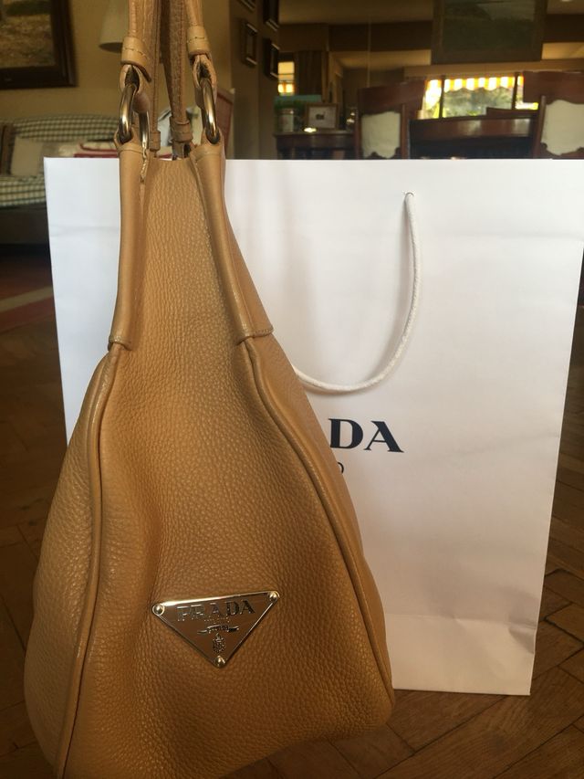 BOLSO PIEL PRADA BEIGE AUTENTICO
