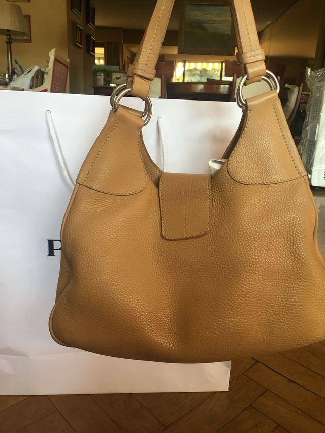 BOLSO PIEL PRADA BEIGE AUTENTICO