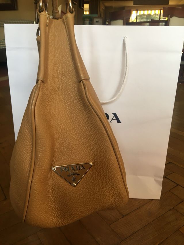 BOLSO PIEL PRADA BEIGE AUTENTICO