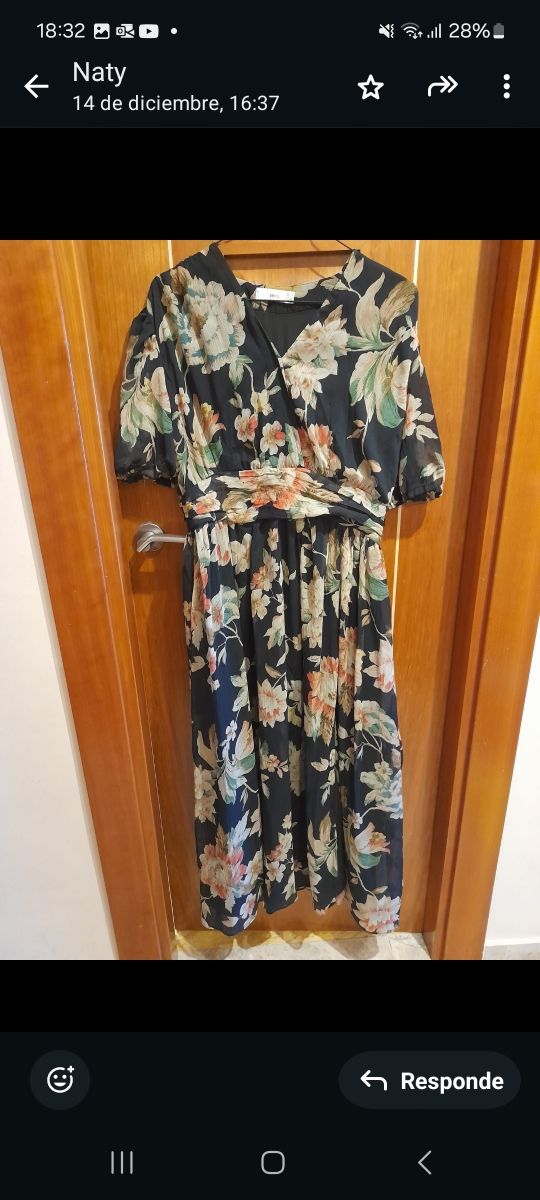 Vestido floreado fiesta Mango