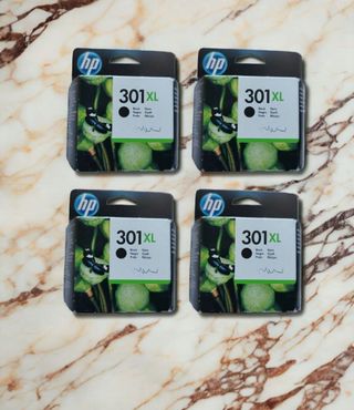 4 cartuchos 301 xl negros hp
