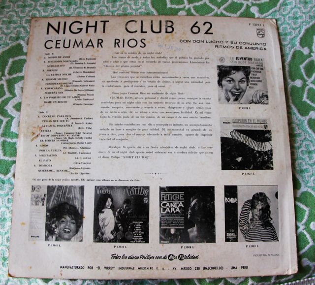 Disco de vinilo Nicht club 62 Ceumar Rios