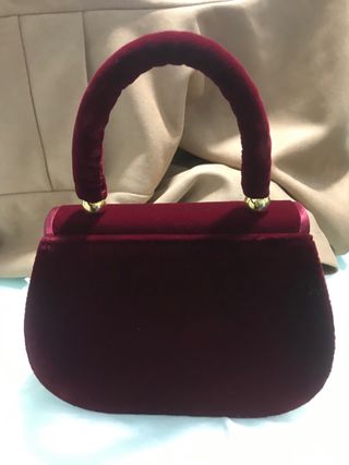 Bolso fiesta de tercio pelo burdeos