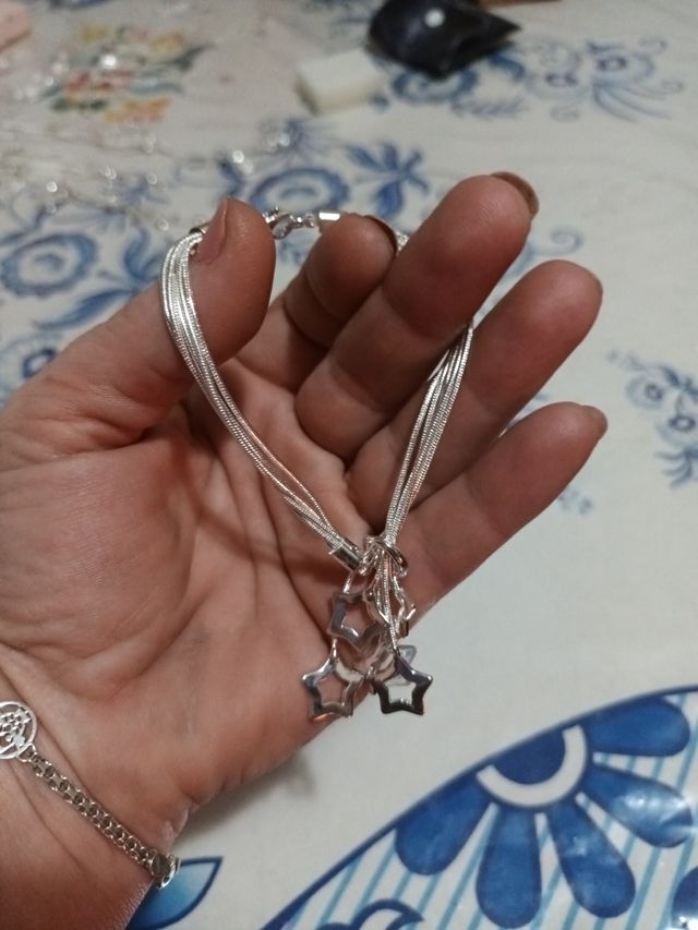 Pulsera de estrellas de plata de ley 925