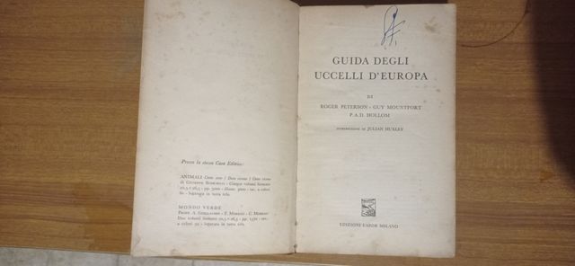 GUIDA DEGLI UCCELLI D'EUROPA di Peterson Mountfort