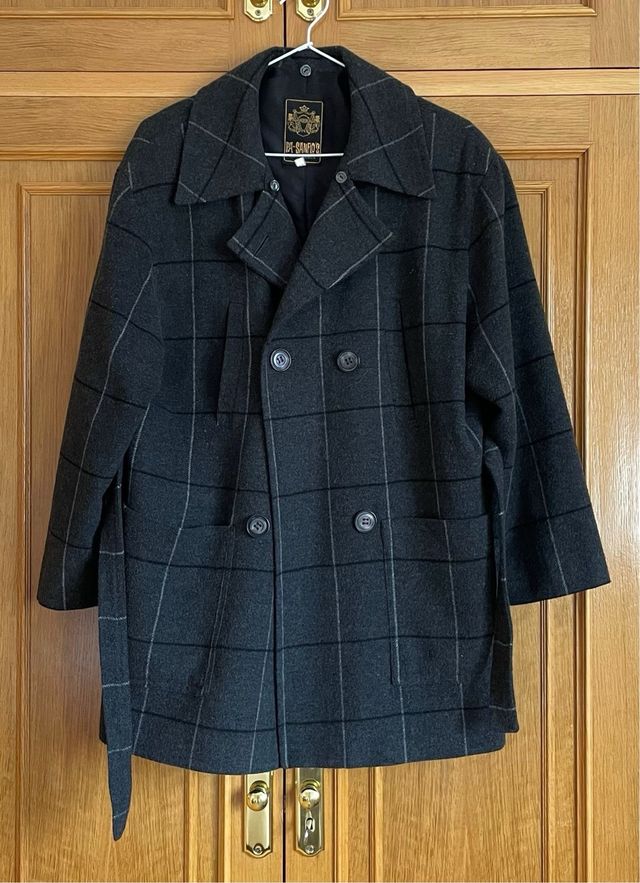 Abrigo midi de cuadros