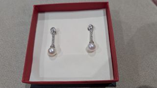 Pendientes oro blanco y perlas, novia, bodas.