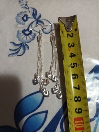 Pendientes de corazones de plata de ley