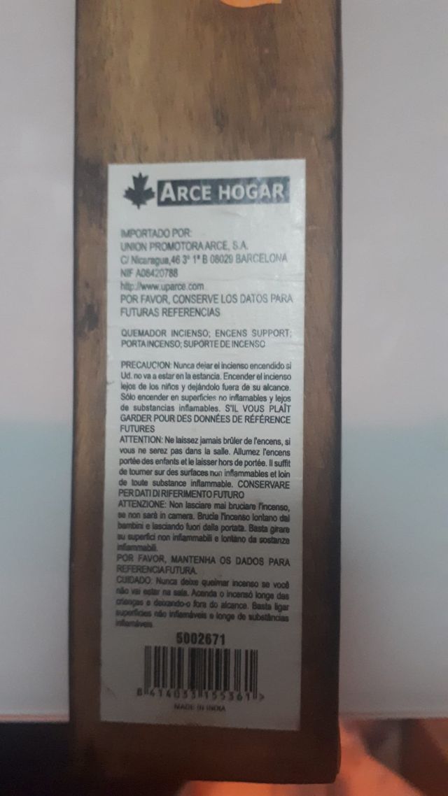 Caja quema incienso madera