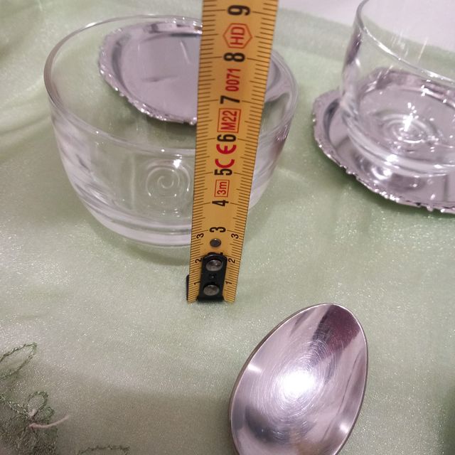 Vasos con cucchiaini in silver plated