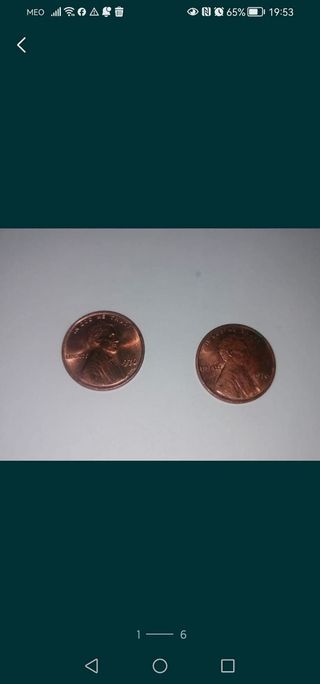 One Cent USA Abraham Lincoln, cobre e zinco