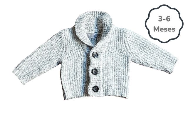 Casaco Malha Cinza Mesclado Primark 3-6 meses