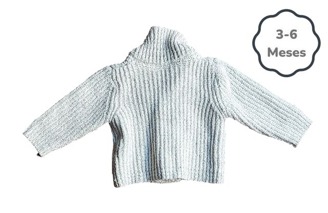 Casaco Malha Cinza Mesclado Primark 3-6 meses