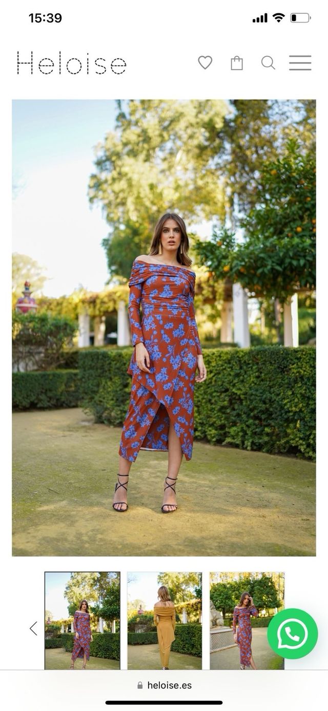 Vestido flores midi ceñido boda invitada Heloise