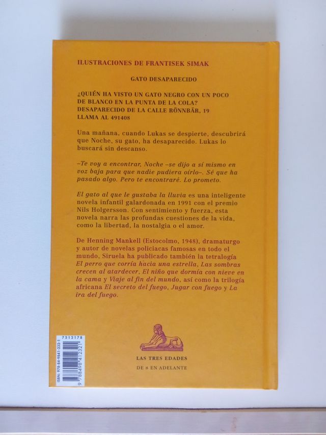 El gato al que le gustaba la lluvia (Las tres edades / The Three Ages) (Spanish Edition)