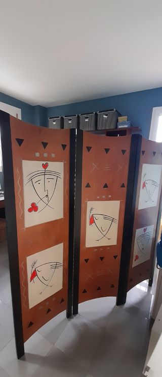 Biombo madera artesano