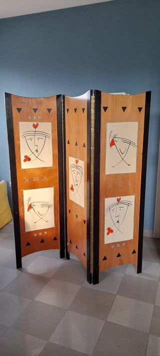 Biombo madera artesano
