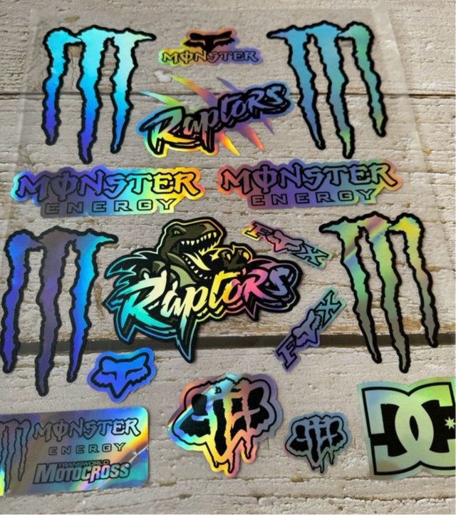 PACK PEGATINAS VINILOS MONSTER ENERGY FOX RAPTORS