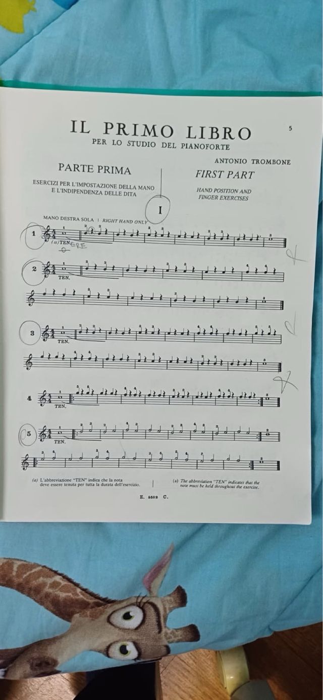 Libri per lo studio del pianoforte