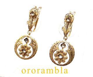 Pendientes oro 18k ANTIGUOS