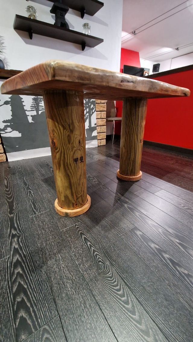 Mesa madera pino natural japonesa