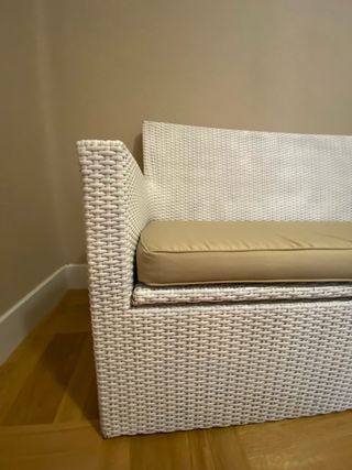 Divano da giardino a 2 posti con cuscini in rattan