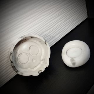 Coppia Posacenere Skull Portacandela