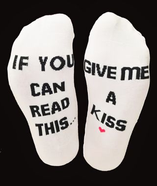 2 Paia Calze NUOVE scritta SE LEGGI QUESTO,BACIAMI